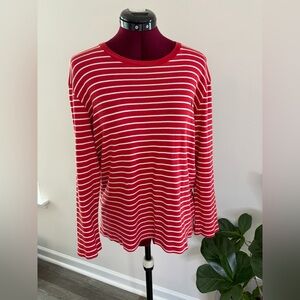 Ralph Lauren Red and White Striped Women XL
